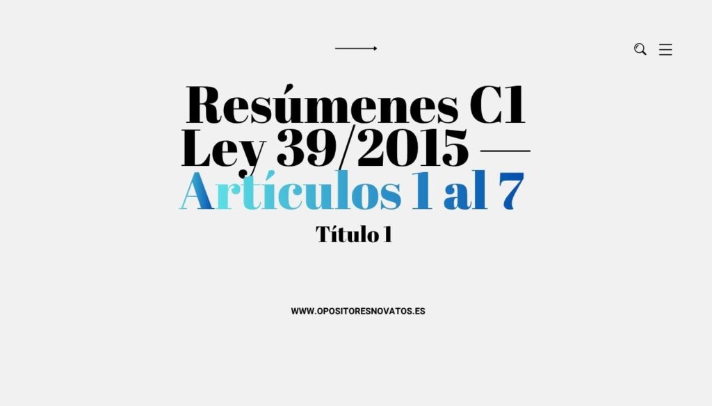 Resúmenes C1 Ley 39/2015 — Artículos 1 al 7 (Título Preliminar)